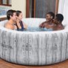 Bestway SaluSpa Fiji AirJet Large Round 2 to 4 Person Inflatable Hot Tub Portable Outdoor Spa with 120 AirJets and EnergySense Cover, Grey