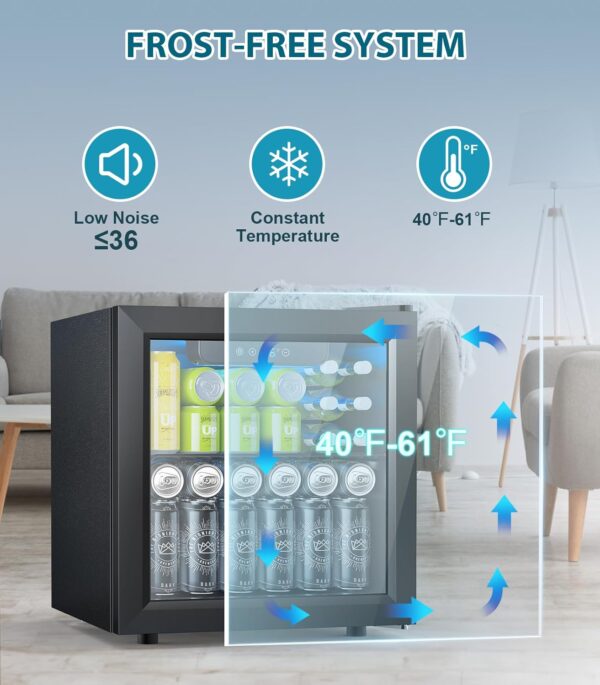 633a3e8815d742ea8696a7045fa41917 Mini Fridge 130 Can Beverage Refrigerator Cooler, 3.2 Cu.Ft Drink Fridge for Soda Wine Beer, Adjustable Temperature Control for Home Office, Black