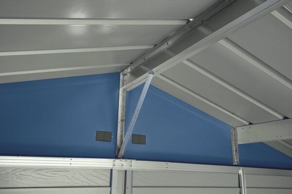 637c9b6802e14562be4b9ddb0c55521e Arrow Select Steel Storage Shed, 10x14, Blue Grey