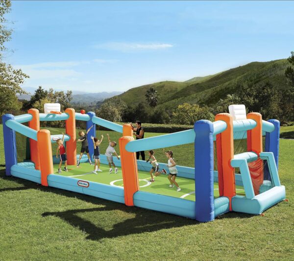 6386644b22aa4e5c8e417ff6535b6ceb Little Tikes Jump 'n Slide Inflatable Bouncer Includes Heavy Duty Blower With GFCI, Stakes, Repair Patches, And Storage Bag, for Kids Ages 3-8 Years