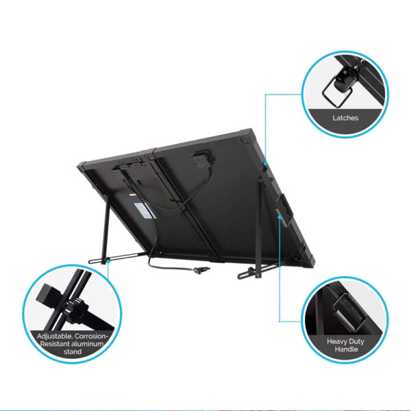 Renogy 100W 12V Monocrystalline off Grid Portable Foldable Solar Panel Suitcase Built-In Kickstand