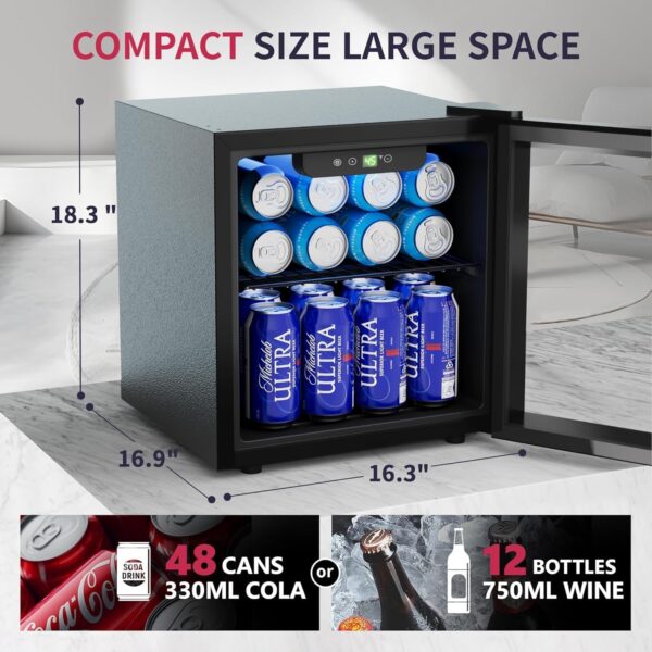 63a58c81e33f42bd816c1ccd94c746da Beverage Refrigerator Cooler - 126 Can Mini Fridge with Glass Door for Soda Beer or Wine, Beverage Cooler for Home, Office, Bar with Adjustable Removable Shelves, Silver