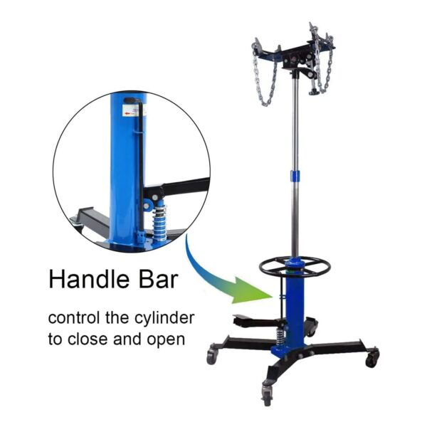 63af98ba76584224892832b764bc70fd 1660 Pounds Hydraulic Car Transmission Jack Vertical Lift with 360° Swivel Wheel Pedal ,Blue,33"-70"(0.75Ton)