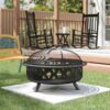 Aretha Easily Transportable Wood Burning Fire Pit And Grill Pit For Porch Party