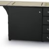 Sewing Cabinet for Sturdy Sewing, Cutting, Quilting, and Crafting with Storage and Airlift, Black Finish