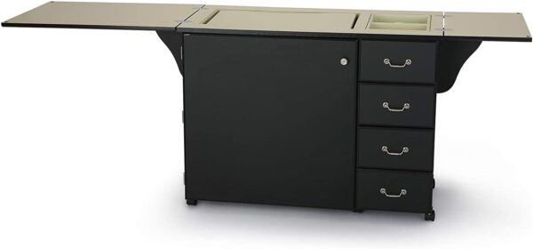 640592cbbcdc4db5b37a0da97b2d7b8c Sewing Cabinet for Sturdy Sewing, Cutting, Quilting, and Crafting with Storage and Airlift, Black Finish