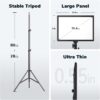 D50 LED Video Light Panel Lights 15.4", 2 Packs 45W 3000K-8000K Bi-Color Dimmable Photography Lighting, CRI 96+ Videography Lighting for Video Shooting/Gaming/Live Stream/Studio/Film