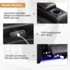 Power Home Theater Seating Set of 3, Brown Faux Leather Electric Recliner Chair with Powered Headrest, Dual Motors Movie Reclining Chairs with LED Lights,USB Port,Cup Holders, Hidden Arm Storage