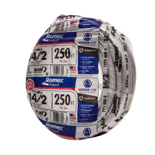 64e61e0b9bbc4f2da5c53712efec7e0e Southwire 250 ft. 142 Romex SIMpull Solid NM-B WG Wire 28827469