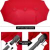 15ft Patio Umbrella with Solar Lights, Large Double Umbrella Outdoor, Rectangle 180''x106'' Umbrellas with 156 PCS LED Lights and Crank Handle for Backyard Deck Pool Shade in Black(1.9" Pole)