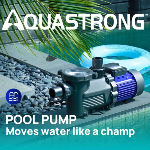 65756cc749284ef4840174581d8931ca AQUASTRONG In/Above Ground Pool Pump, High Flow (with Timer, 2HP, 8917 GPH, 220V)