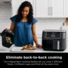DZ401 Foodi 10 Quart 6-in-1 DualZone XL 2-Basket Air Fryer with 2 Independent Frying Baskets, Match Cook & Smart Finish to Roast, Broil, Dehydrate for Quick, Easy Family-Sized Meals, Grey