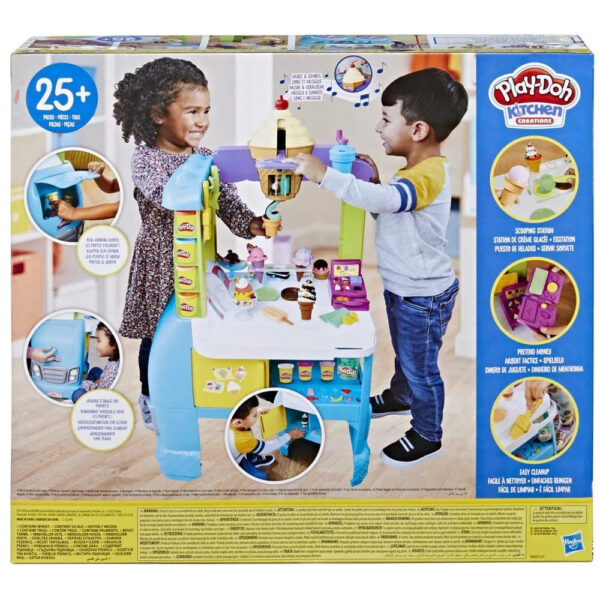 668be92675fa4c4d9d61b332b6ca692c Play-Doh Kitchen Creations Ultimate Ice Cream Truck Playset with 27 Accessories, 12 Cans, Realistic Sounds