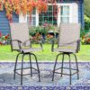 Vongrasig 2 Piece Patio Swivel Bar Chairs