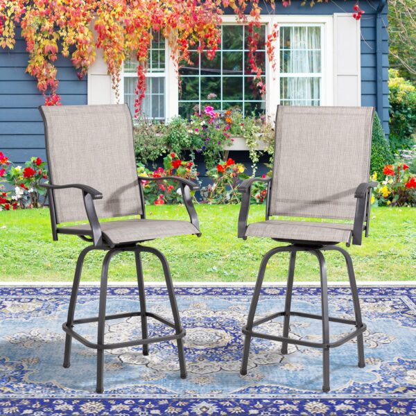66a5913e54504961bf1c8a89419a4b75 Vongrasig 2 Piece Patio Swivel Bar Chairs
