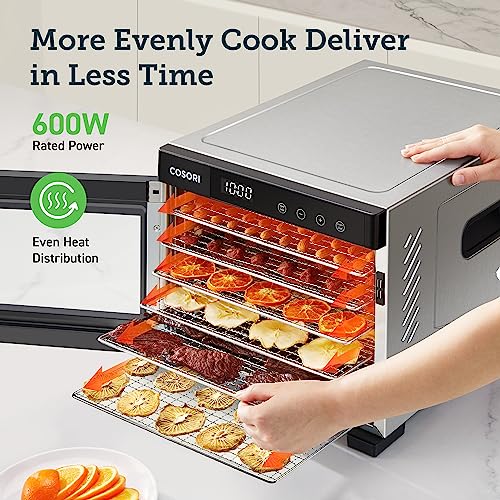 66ca97063eff4e24b522696618633b47 COSORI Food Dehydrator for Jerky, Large Drying Space with 6.48ft², 600W Dehydrated Dryer