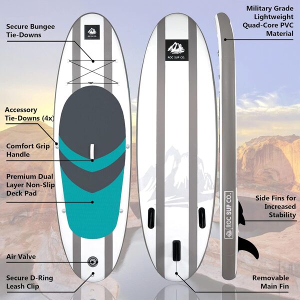 66d48804d7784efdac51fc5c23556aca Roc Inflatable Stand Up Paddle Boards with Premium SUP Paddle Board Accessories, Wide Stable Design, Non-Slip Comfort Deck for Youth & Adults