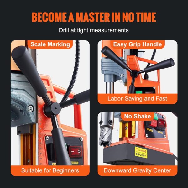 672220b91b8b4d2cb123a07939385ffd Mag Drill Press, 1550W 2" Boring Diameter, 2922lbf Power Magnetic Drill, 500 PRM, 10-Speed, Electric Drilling Machine for Metal Surface, Industrial and Home Improvement