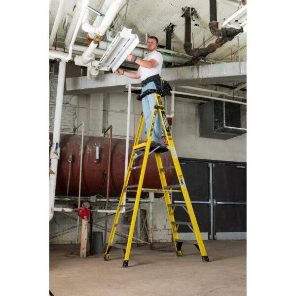 67bb2b1c5c3a42f8812d71c6cfe9d2e4 Podium 8-ft Fiberglass 375-lb Type IAA Step Ladder ;