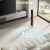 Dreo Tower Fan for Bedroom, 42 Inch 120° Oscillating Fan, 25dB Quiet DC Motor, 28ft/s Velocity Bladeless Standing Fan with 12 Speeds, 4 Modes, 12H Timer Cooling Fans for Home, Living Room, Pilot Max S