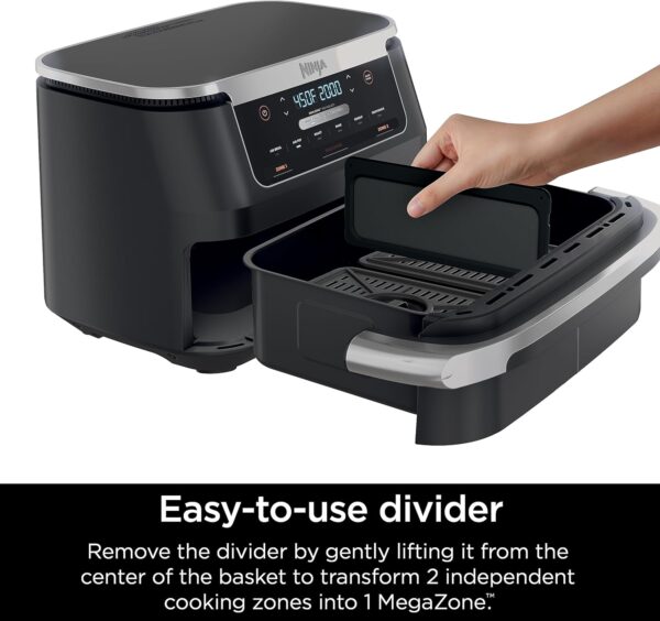 682fb105b4d24242ba27c8ac5361f7e3 DZ401 Foodi 10 Quart 6-in-1 DualZone XL 2-Basket Air Fryer with 2 Independent Frying Baskets, Match Cook & Smart Finish to Roast, Broil, Dehydrate for Quick, Easy Family-Sized Meals, Grey