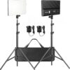 D50 LED Video Light Panel Lights 15.4", 2 Packs 45W 3000K-8000K Bi-Color Dimmable Photography Lighting, CRI 96+ Videography Lighting for Video Shooting/Gaming/Live Stream/Studio/Film