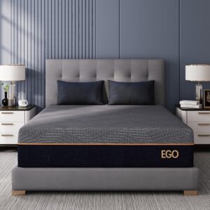 S14 Inch King Size Memory Foam Mattress for Back Pain, Cooling Gel Mattress Bed in a Box, Made in USA, CertiPUR-US Certified, Therapeutic Medium Mattress, 76x80x14 Black