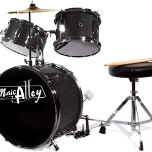 Music Alley 3 Piece Kids Drum Set with Throne, Cymbal, Pedal & Drumsticks