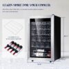 24 inch Wine Cooler, 46 Bottle - Dual Zone Built-in or Freestanding Fridge with Stainless Steel Reversible Glass Door, for Home, Kitchen, or Office.