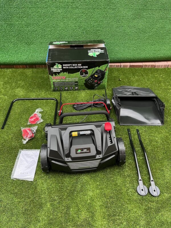 6962c0ecbb9441a1abe056d1fe4b5307 Artificial Turf Broom Yard Power Brush with Collection Box #Sweepy Box