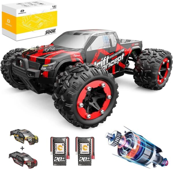 69b2962192454e508bf30ab55b2fcff7 Remote Control Car for Kids Adults 60KM/H 4x4 Power 1:18 Scale Brushless Motor, Hobby Electric Monster RC Truck All Terrain off Road 2 Batteries Outdoor Play