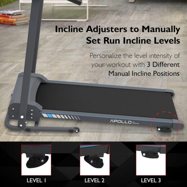 69c73d56bcc34b0a9ec04a7a1fa0fbc6 SereneLife Folding Treadmill - Foldable Home Fitness Equipment with LCD for Walking & Running - Cardio Exercise Machine - Preset and Adjustable Programs - Bluetooth Connectivity