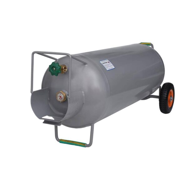 69cc11e3f27643be8f69ac1a9a414872 100 lbs. Horizontal and Vertical Hog Propane Cylinder with Wheels