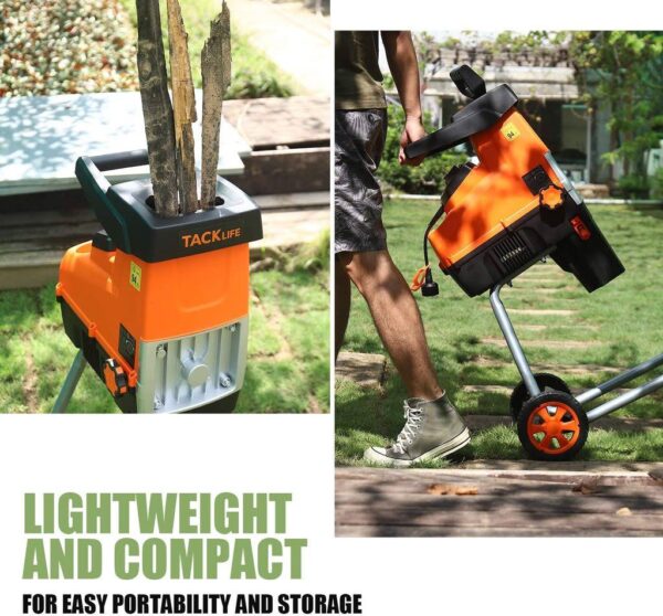 Wood Chipper, 15-Amp Garden Shredder, 60L Collection Bag - Tkws01a