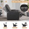 Power Home Theater Seating Set of 3, Brown Faux Leather Electric Recliner Chair with Powered Headrest, Dual Motors Movie Reclining Chairs with LED Lights,USB Port,Cup Holders, Hidden Arm Storage