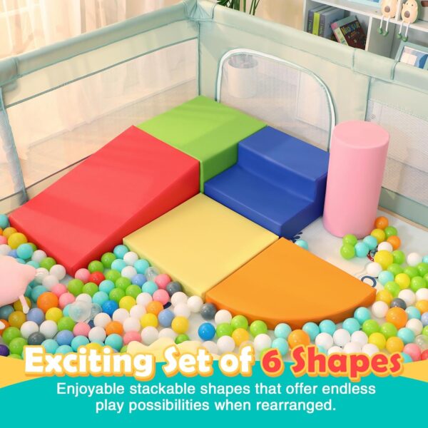 6a9838059f944966a9c35fa459f27fcf Set of 6 Foam Climbing Blocks for Toddlers - Indoor Baby Climbing Toys for Toddlers