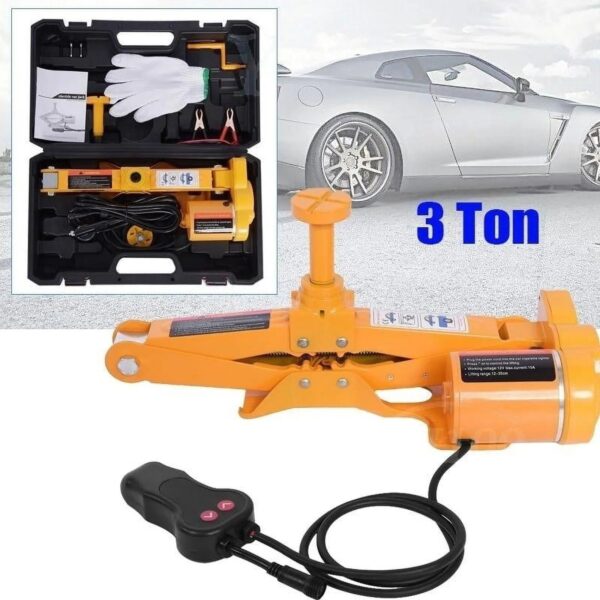6a9bf89e77854cacb9a20962ce6c16de 3Ton 12V DC Automotive Car Electric Jack Lifting SUV Van Garage and Emergency Equipment