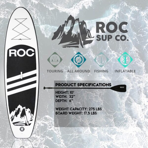 6aa3c7e9d0164f37bb79ced7c6d29c09 Roc Inflatable Stand Up Paddle Boards with Premium SUP Paddle Board Accessories, Wide Stable Design, Non-Slip Comfort Deck for Youth & Adults