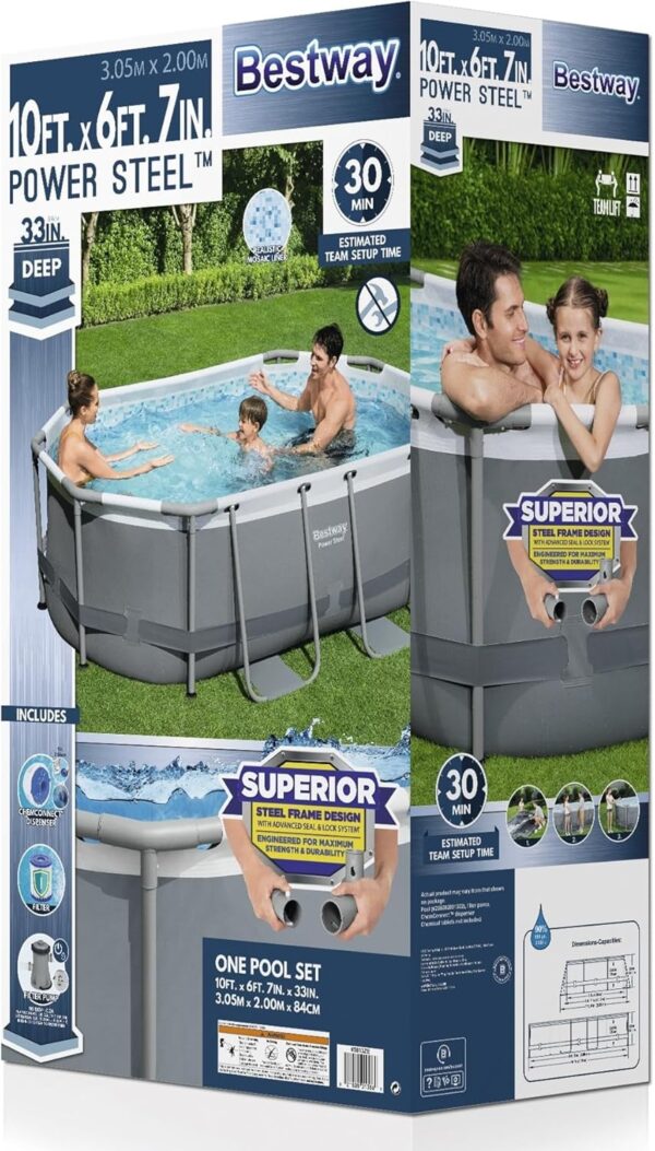 6abf9e3239274a49a277af618d92efbd Bestway Oval Above Ground Pool Set (10' x 6'7" x 33")| Includes Filter Pump & ChemConnect Dispenser