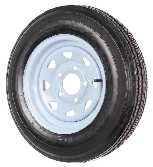 6ad0ed1673c04f41adc6e6718f2b030c Two Trailer Tires On Rims 5.30-12 530-12 5.30 X 12 5 Hole Wheel White Spoke