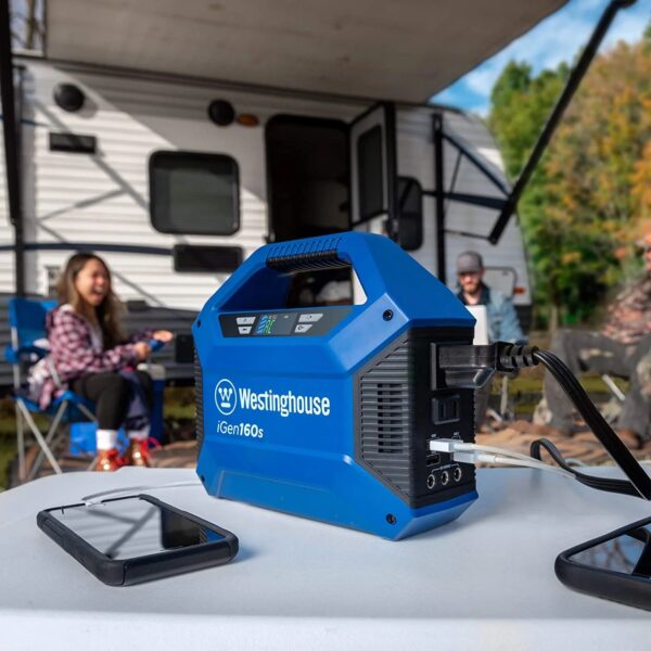 Westinghouse iGen160s Portable Power Station 155Wh Backup Lithium Battery, 110V/100W AC Outlets, Solar Generator (Solar Panel Not Included)