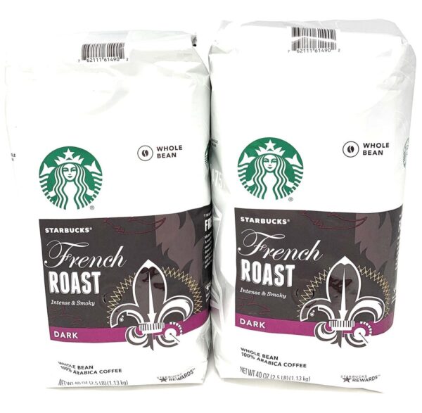 6b4bcb4ef73843c392d1feff77c4838d Starbucks French Roast Whole Bean Coffee, 80 Oz, Intense & Smoky Flavor, 2 x 40 Oz Packs