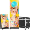 80" P1.86 Flexible Spliceable LED Poster Display – USB Plug-and-Play, Mobile & PC Remote Control, Digital Signage Advertising Screen (Silver, 1-Pack)