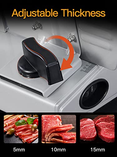 6c2c92f72b394da39f6a445fe58e6d7a Meat Slicer, 200W Electric Food Slicer with Two Removable 7.5"Stainless Steel Blades