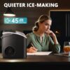 Nugget Ice Maker Countertop with Handle, Ready in 6 Mins, 34lbs Per Day, Removable Top Cover, Auto-Cleaning, Portable Sonic Ice Maker with Basket and Scoop, for Home/Party/RV/Camping (Black)
