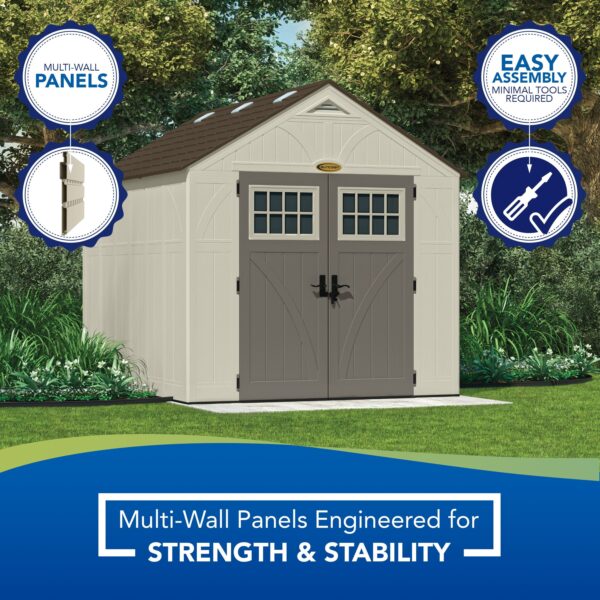 6c902b9793ea47eb92662d354414da93 Suncast 8 x 10 ft. Metal and Resin Storage Shed, Vanilla