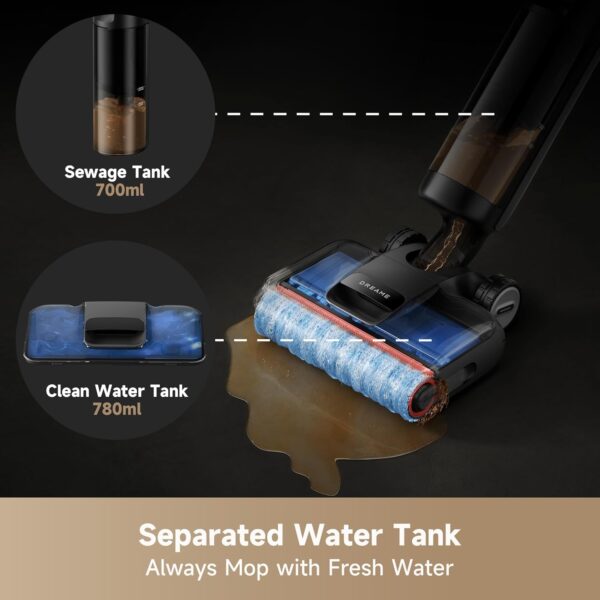 6cf3228860c34b899a6d136dad3583bc Wet Dry Vacuum Cleaner, 0 Tangle Cordless Vacuum Mop All-in-One for Hard Floors, 180° Lie-Flat Floor Cleaner Machine with 194°F Hot Self-Cleaning, 50Mins Runtime