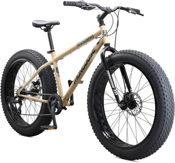 6d07021e24a649ecb3626de34cec1bce Mens and Women Fat Tire Mountain Bike, 26-Inch Bicycle Wheels, 4-Inch Wide Knobby Tires, Steel Frame, 7 Speed Drivetrain, Shimano Rear Derailleur, Disc Brakes