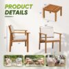 Patio Furniture 4 Piece Outdoor Acacia Wood Patio Conversation Sofa Set with Table & Cushions Porch Furniture for Deck, Balcony, Backyard