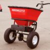 Buyers Products 3039632R Grounds Keeper Commercial Walk Behind Push Spreader, 100lb Capacity, For Salt, Ice & Snow Melt, Included Grate & Cover With Enclosed Gearbox for Protection